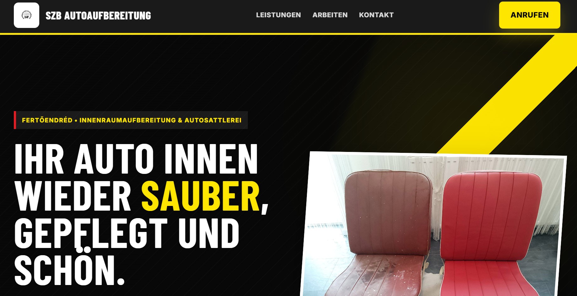 SzB Autókozmetika weboldal képernyőkép